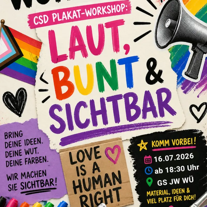 Plakat Workshop CSD JW Württemberg