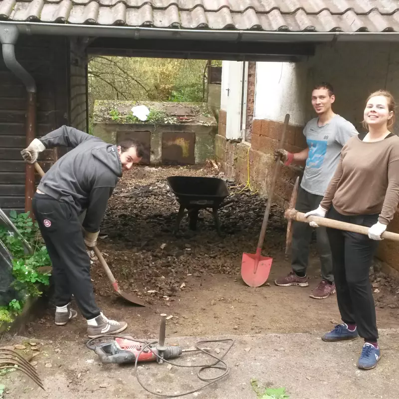 Jugendwerk Württemberg Workcamp Altensteig Gruppe